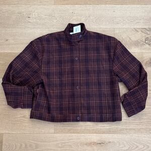 Motel Jacket Wool Blend Check Lastika Size M Red Orange